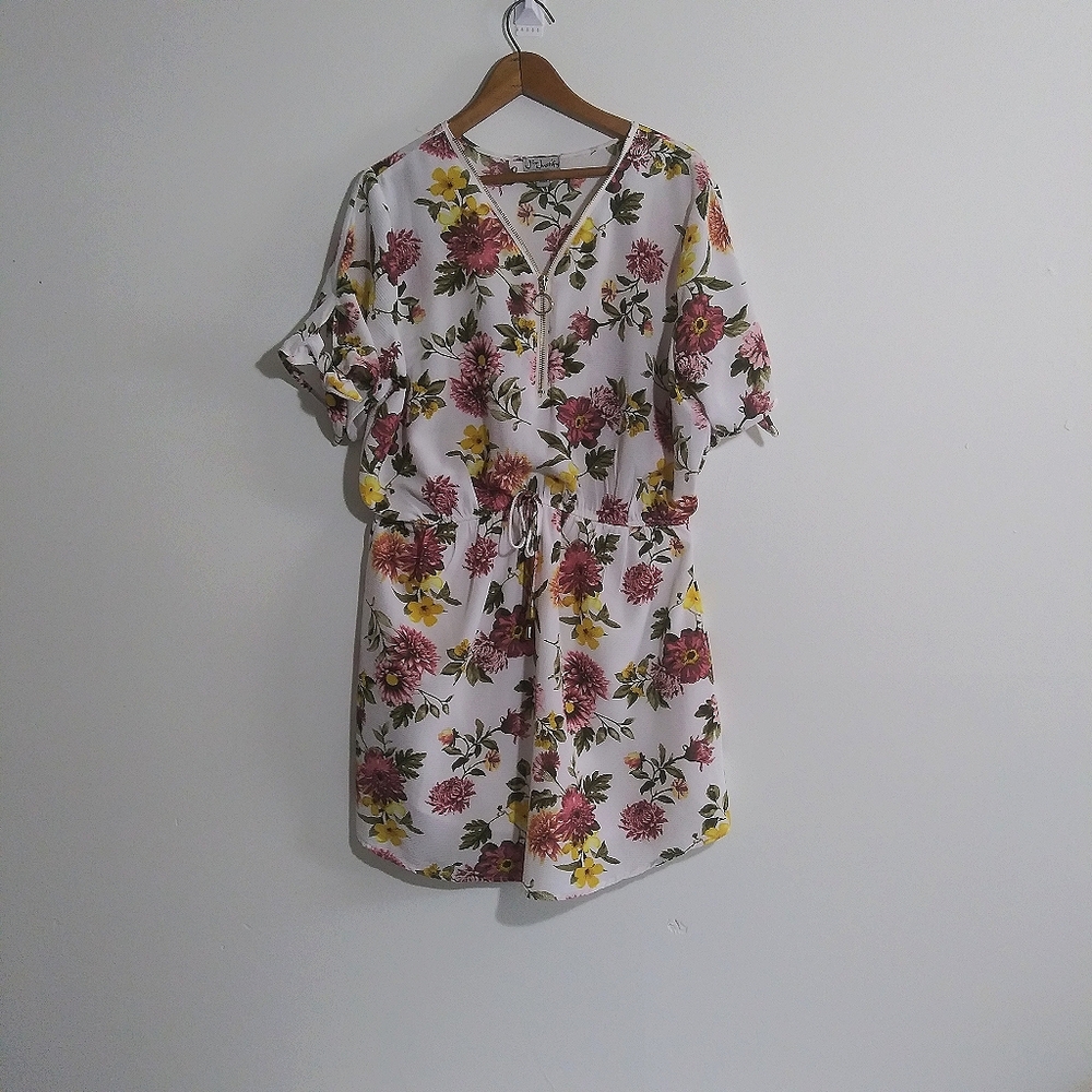Floral Dress with front zipper